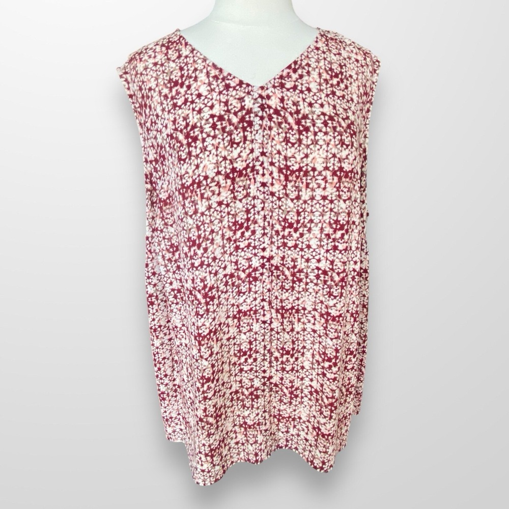 CJ Banks Size‎ 3X Top Shirt Blouse Sleeveless V-Neck Flowy Lightweight